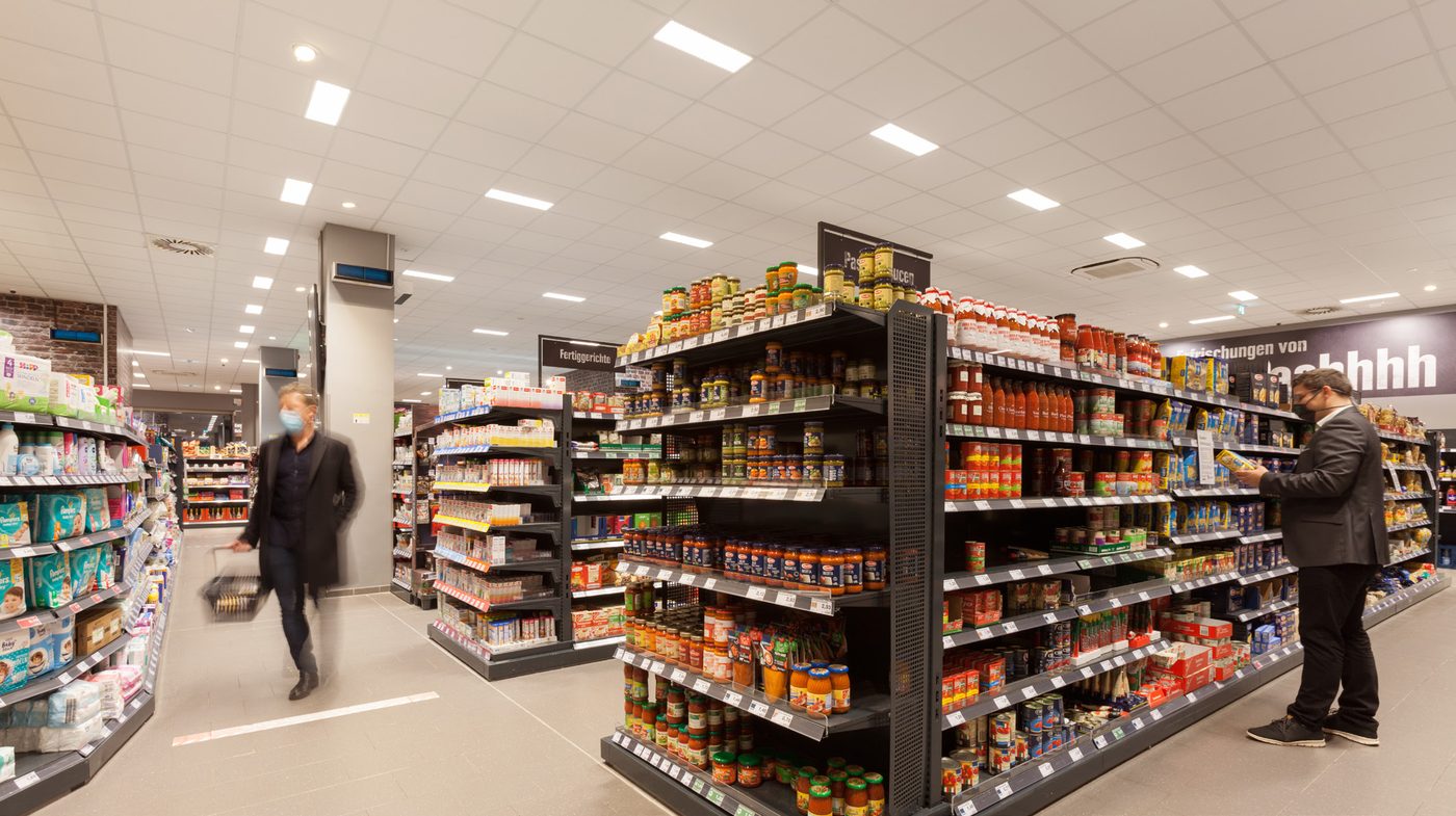 슈퍼마켓 천장형 UV-C 설치